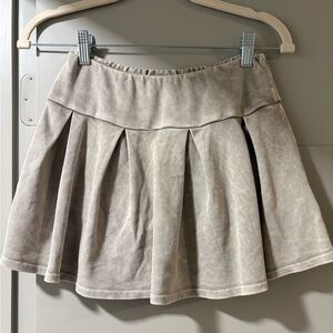 AKIRA Beige Pleated Mini Skirt